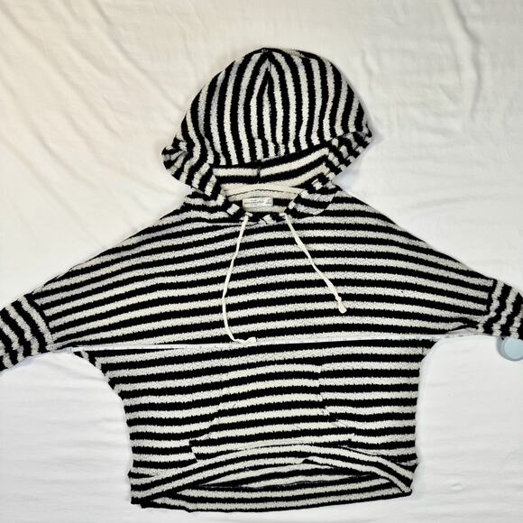 Abercrombie & Fitch Relaxed Striped Hoodie Navy White Women’s Medium Nautical - Picture 7 of 15